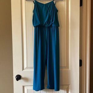 Teal Sleeveless Dance Costume Jumpsuit